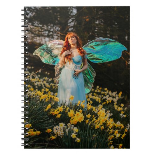 Whimsical Fairy in a Daffodil Field _ Notebook