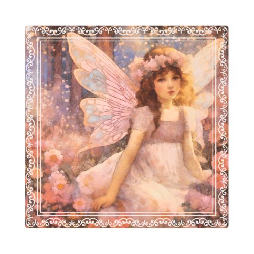 Whimsical Fairy in Dreamy Pink Floral Garden