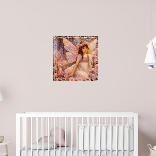 Whimsical Fairy in Dreamy Pink Floral Garden