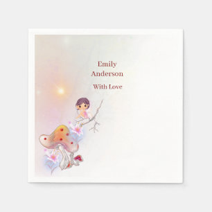 Whimsical Fairy Magical 4th Birthday paper napkins
