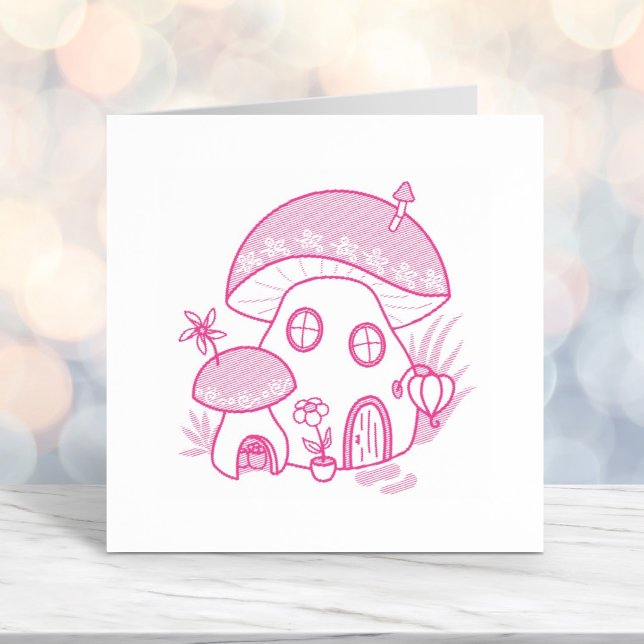 Whimsical Fairy Mushroom House Self-inking Stamp (Creator Uploaded)