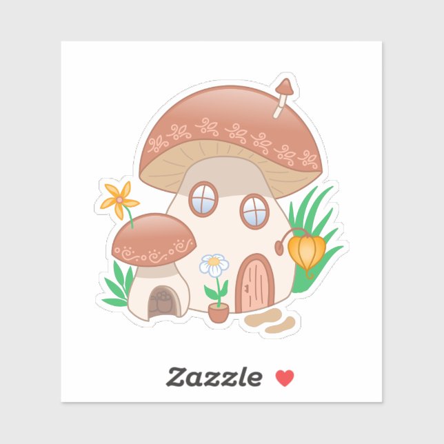 Whimsical Fairy Mushroom House Sticker (Sheet)