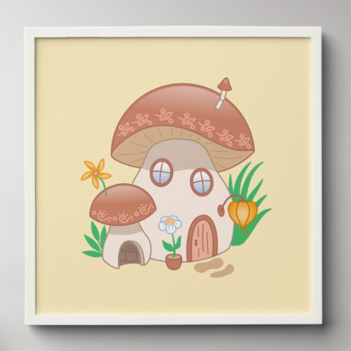 Whimsical Fairy Mushroom House Yellow Peel And Stick Photo Tile