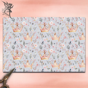 Whimsical Fairy Queen Magical Crown Pastel Pink Tissue Paper
