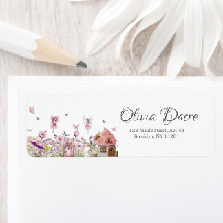 Whimsical Fairy Return Address Label Baby Shower