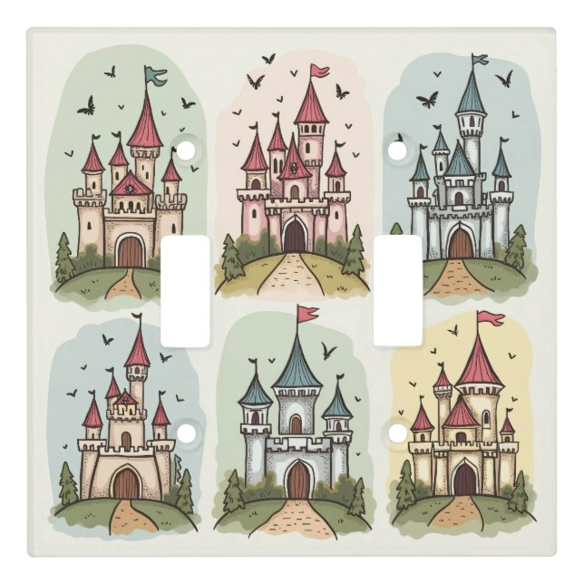 Whimsical Fairy Tale Castles Light Switch Cover (Front)