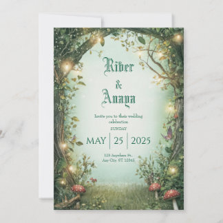 Whimsical Fairy Tale Forest Glowing Glade Wedding Invitation