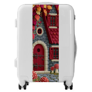 Whimsical Fairy Tale House with Autumn Leaves Luggage