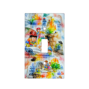 Whimsical Fairy Tale Illustration Light Switch Cover