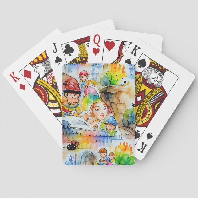 Whimsical Fairy Tale Illustration Poker Cards (Back)