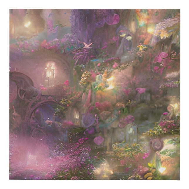 Whimsical Fairyland Background Faux Canvas Print (Front)