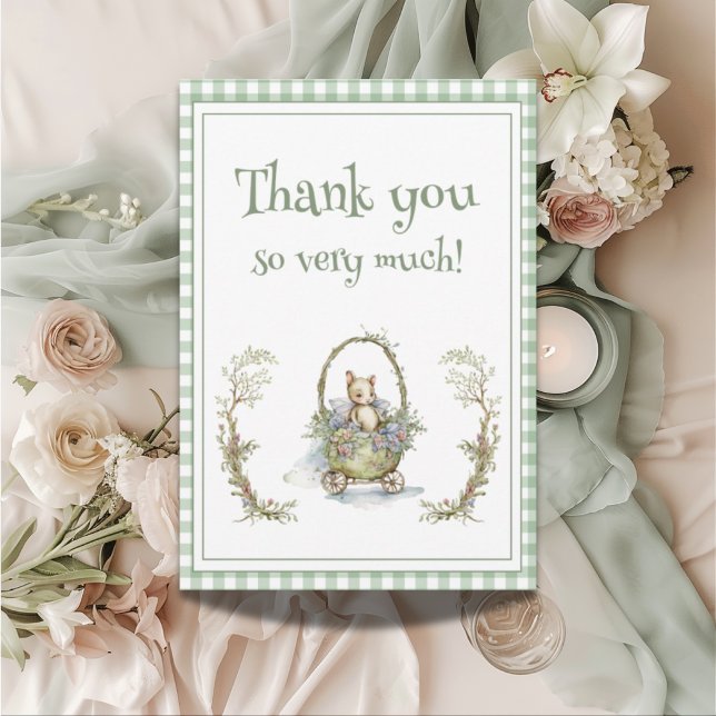 Whimsical Fairytale Animal Flat Thank You Card (Creator Uploaded)