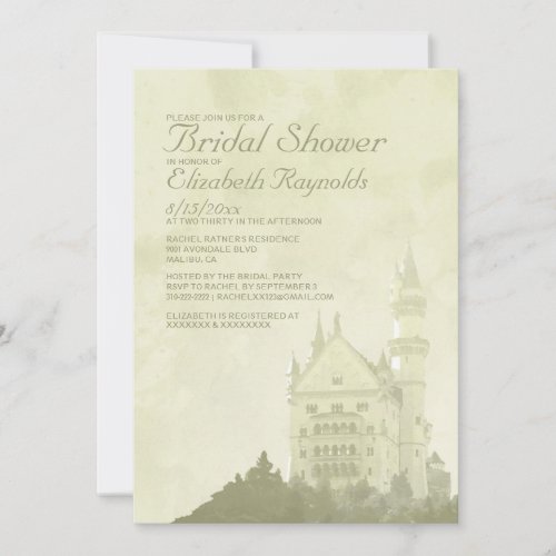 Whimsical Fairytale Castle Bridal Shower Invites