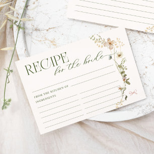 Whimsical Fairytale Garden & Bows Recipe Enclosure Card