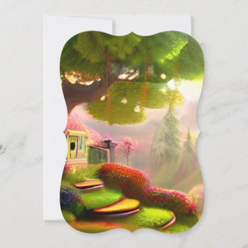 Whimsical Fairytale Landscape Note Card