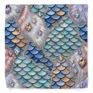 Whimsical Fairytale Mermaid Patchwork Bandana