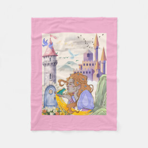 Whimsical Fairytale Princess & Castle Baby Blanket