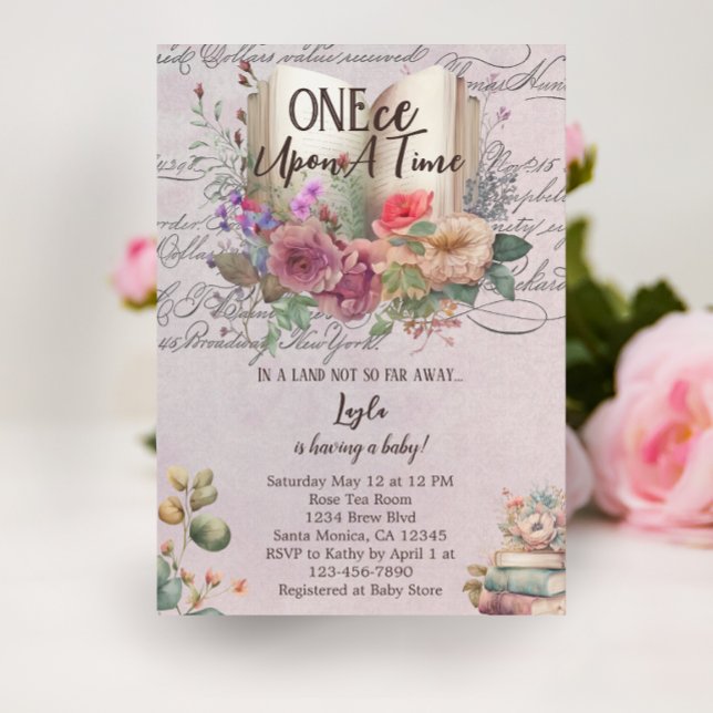 Whimsical Fairytale Story Book Baby Shower Invitation (Creator Uploaded)
