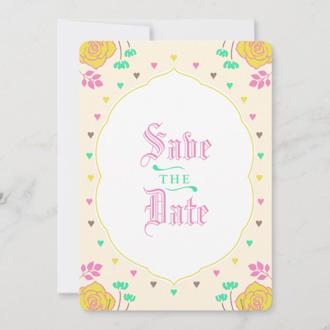 Whimsical Fairytale Wedding Save the Date Card (Front)