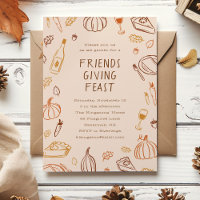 Whimsical Fall Doodles Friendsgiving Dinner