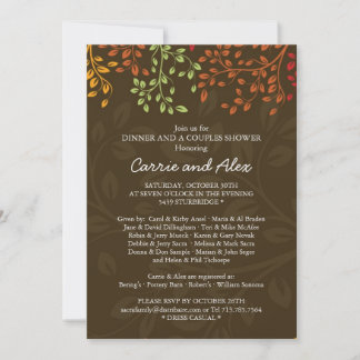 Whimsical Fall Engagement Party Invitation