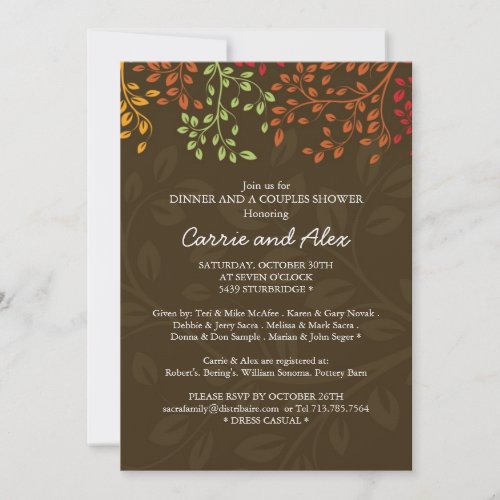 Whimsical Fall Engagement Party Invitation