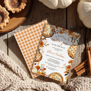 Whimsical Fall Floral Little Cutie Pie Baby Shower Invitation