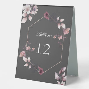 whimsical fall floral wedding table number  table  table tent