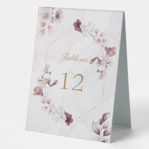 whimsical fall floral wedding table number table tent