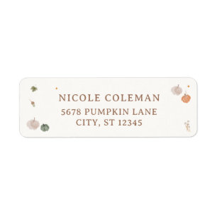Whimsical Fall Leaves Little Pumpkin Baby Shower Label