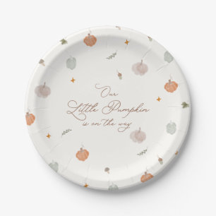 Whimsical Fall Little Pumpkin Baby Shower Paper Plates