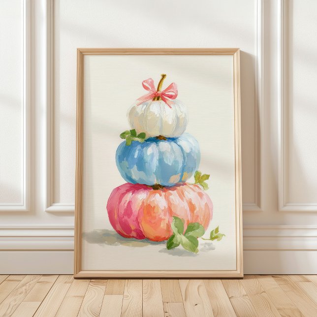 Whimsical Fall Pastel Pumpkin Stack Poster (Creator Uploaded)