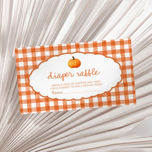 Whimsical Fall Pumpkin Baby Shower Diaper Raffle  Enclosure Card
