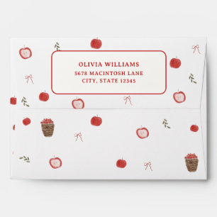 Whimsical Fall Red Apple of Our Eye Baby Shower Envelope
