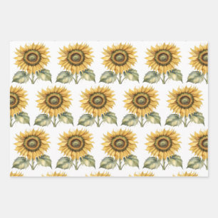 Whimsical Fall, Sunflowers, Frogs, Cat Witch,  Wrapping Paper Sheets