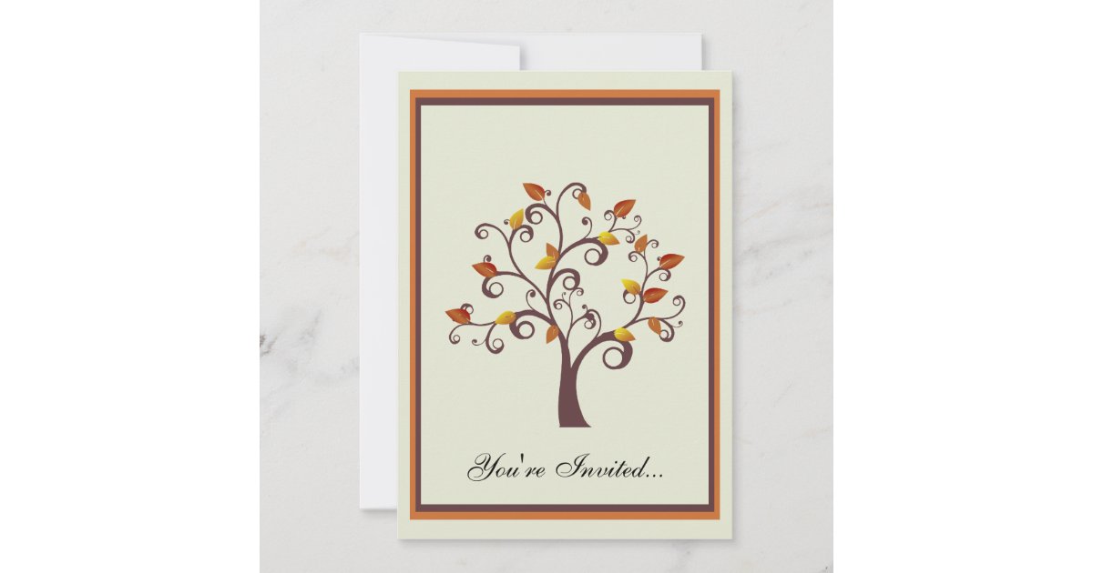 Whimsical Fall Tree Invitation | Zazzle.com