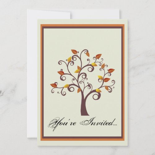 Whimsical Fall Tree Wedding Invitation