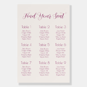 Whimsical Fall Wedding Seating Chart Foam Board