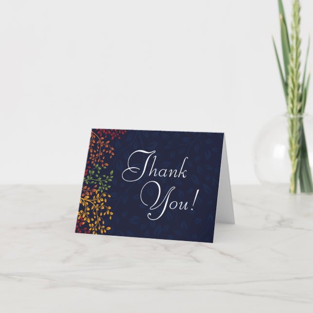 Whimsical Fall Wedding - Thank You Cards (Front)