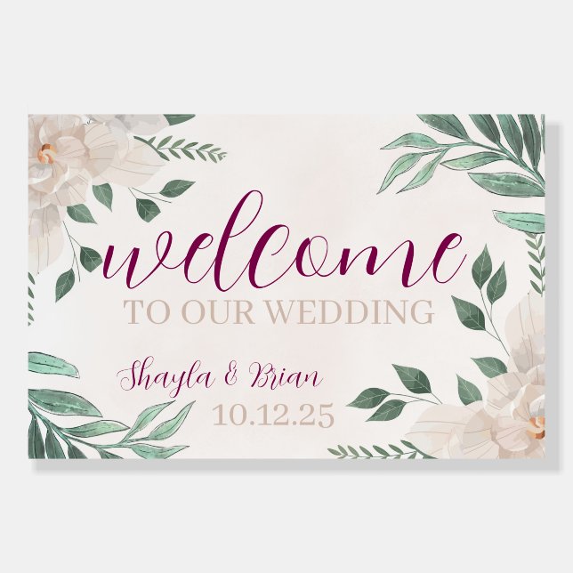 Whimsical Fall Wedding Welcome Sign (Front)