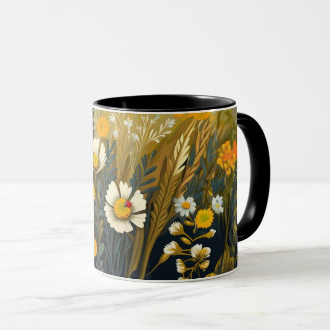 Whimsical Fall Wildflowers Mug (Front Right)