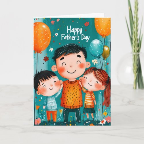 Whimsical Family Love Happy Father’s Day Card