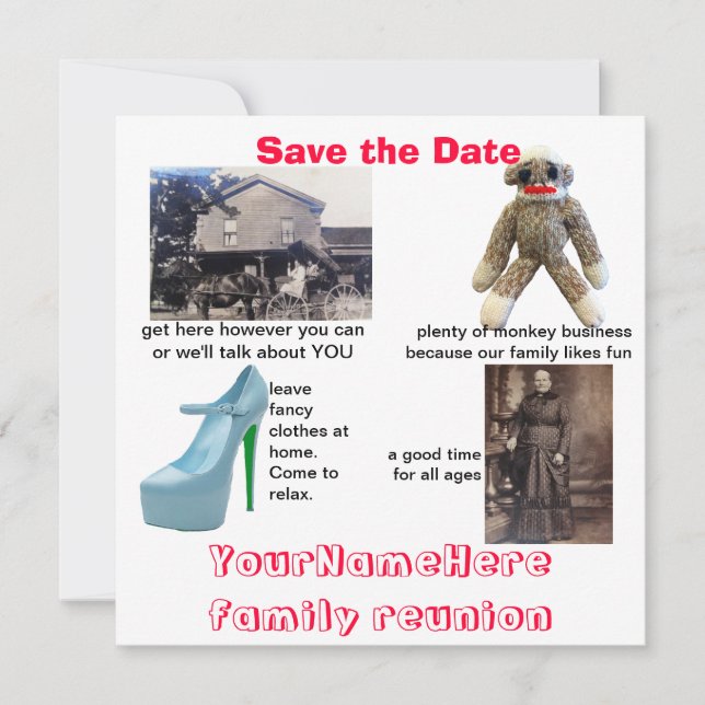 Whimsical Family Reunion Save The Date (Front)