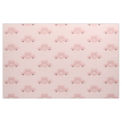 Whimsical  Fancy Pink Pig Cute Farm Animal Fabric