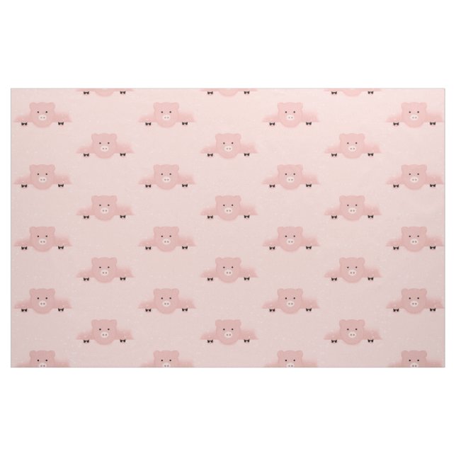 Whimsical & Fancy Pink Pig Cute Farm Animal Fabric (Fat Quarter)