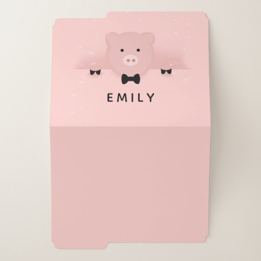 Whimsical & Fancy Pink Pig Cute Farm Animal File Folder Zazzle