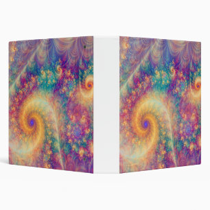 Whimsical Fantasy Abstract Fractal Vortex Art 3 Ring Binder