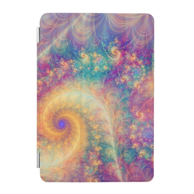 Whimsical Fantasy Abstract Fractal Vortex Art iPad Mini Cover (Front)
