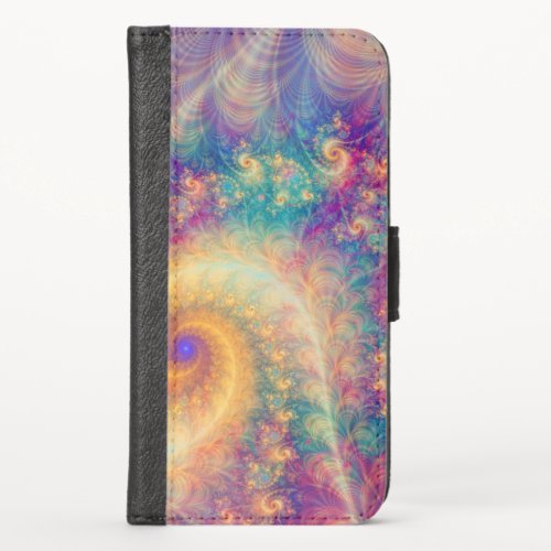 Whimsical Fantasy Abstract Fractal Vortex Art iPhone X Wallet Case