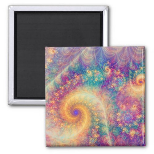 Whimsical Fantasy Abstract Fractal Vortex Art Magnet